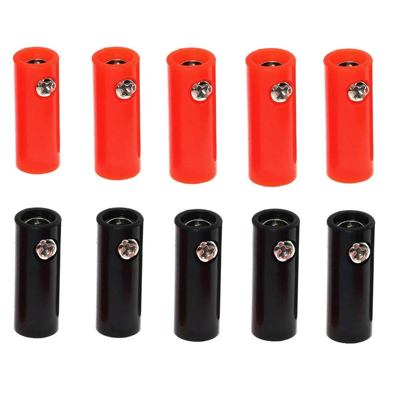 bnafes Banana Jack Connector 10PCS 4mm Banana Female Socket Speaker Cable Connector Adapter Black Red - Image 1